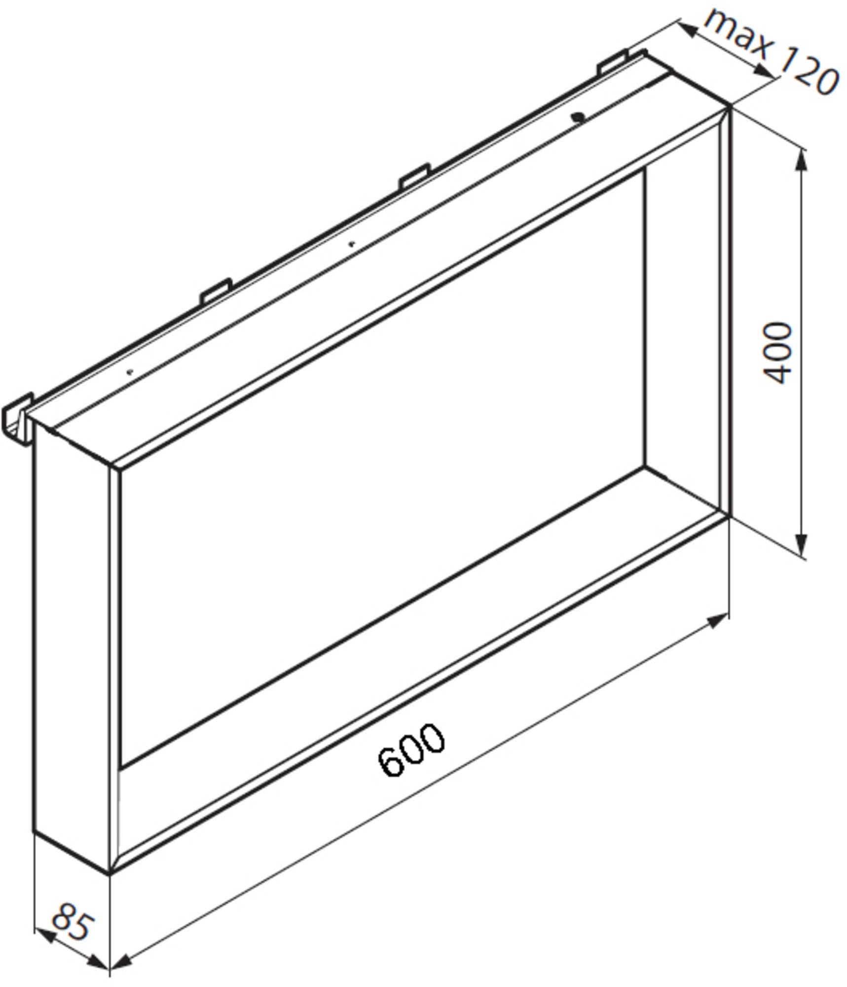 Novellini Frame hängendes Duschregal 60x8,5x40cm Matt Weiß