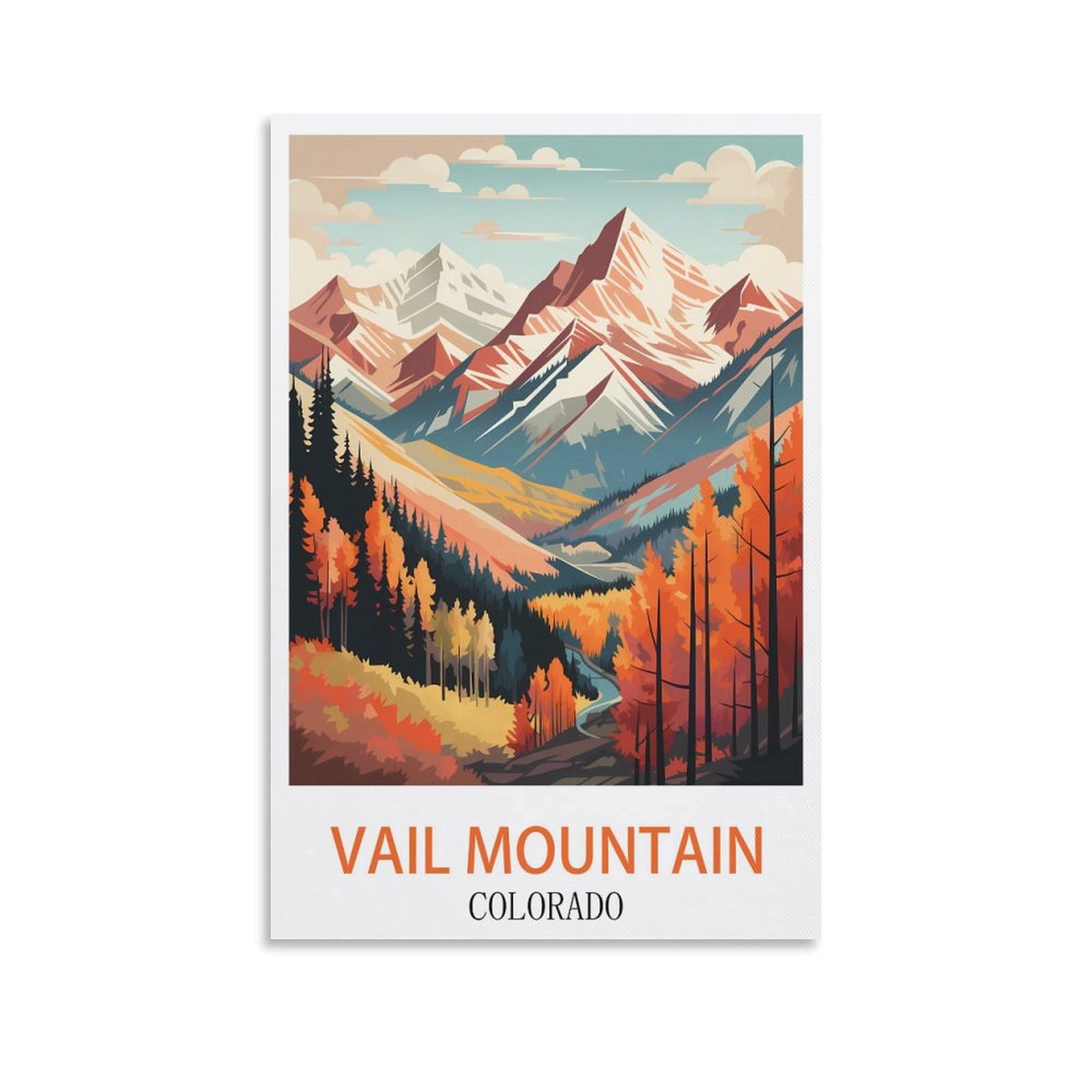 EZMLFA Diamond Painting Kits for Adults,Vail Mountain Colorado 5D Diamond Painting Kit for Adults Beginners, DIY Full Round Drill Gem Art Kits for Home 50x60cm