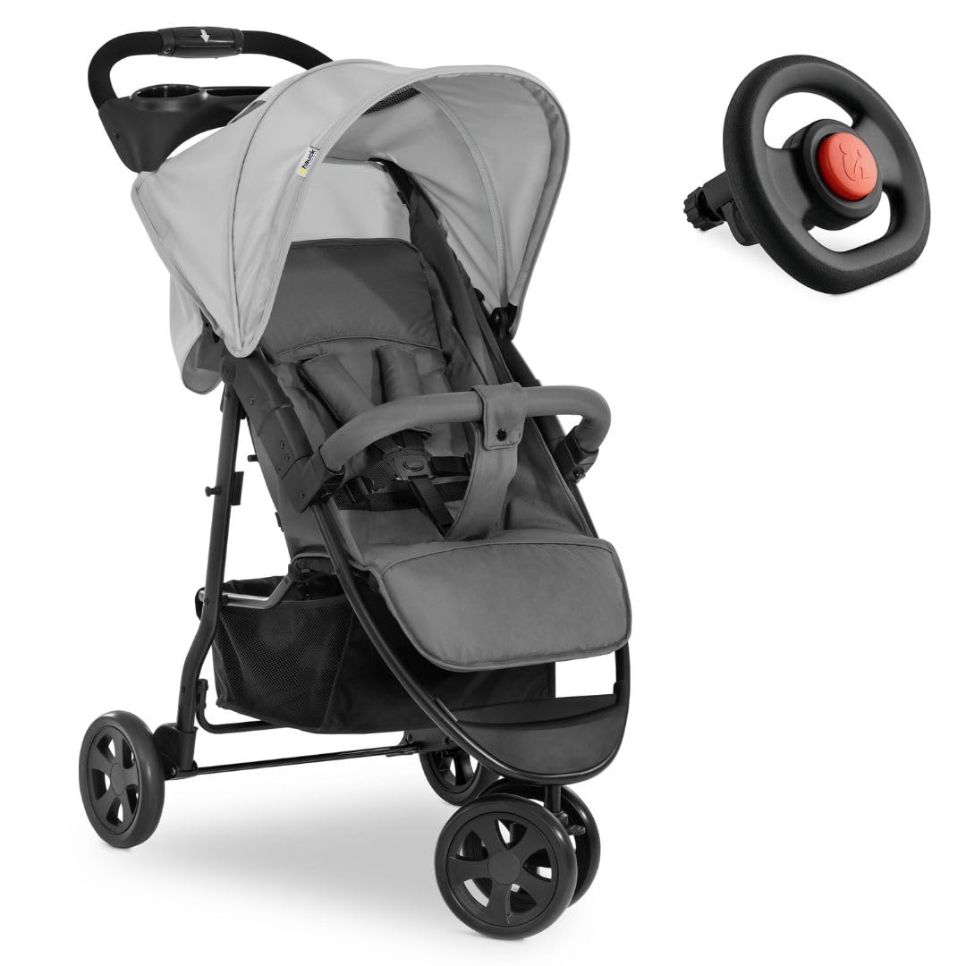 hauck Poussette Compacte 3 Roues Citi Neo 3, Inclus Jouet Volant Enfant, Housse de Pluie Poussette et Moustiquaire | Inclinable et Légère - Gris