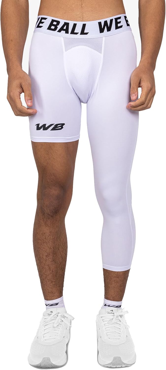 We Ball Sports Athletic Compression Tights | Men's Single Leg Sports Tights | One Leg Compression Base Layer Leggings for Men