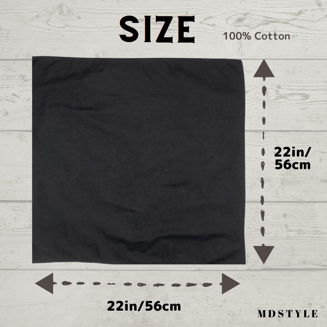 MDSTYLE 100% Cotton Solid Color Bandana for Men & Women 22" x 22" Handkerchief Headband Scarf