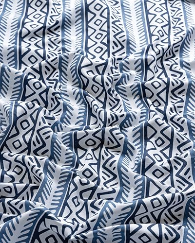 Image of THE LINEN COMPANY Cotton Room Darkening, Light Blocking Curtain 7.5 feet with Eyelet Rings 2 Pcs Set for Living Room, Dining Hall, Hotel, Farm House (4.5 ft x 7.5 ft, Bohemia Blue)