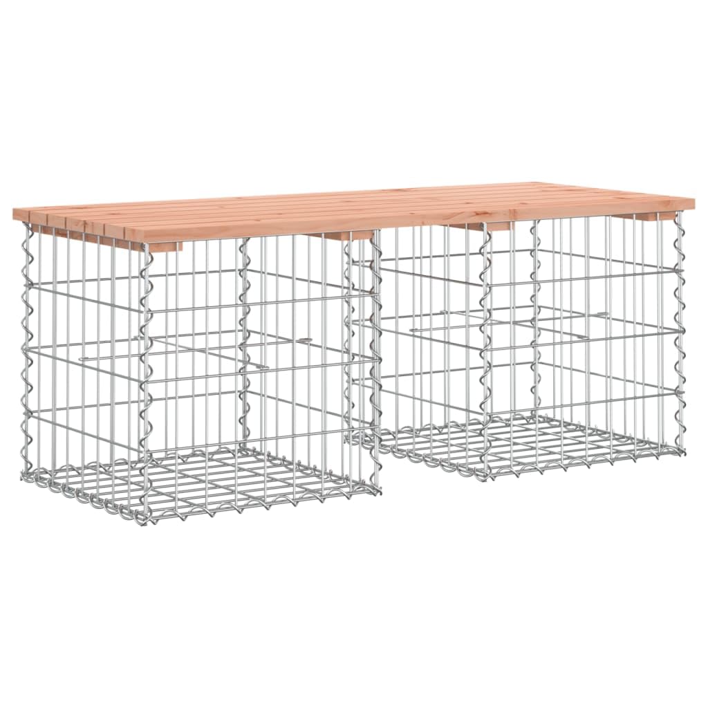 Ławka Ogrodowa Gabion 103x44x42 cm Lite Drewno | Stal Galwanizowana, Stabilna Podstawa, Kompaktowa, Na Taras i Podwórko