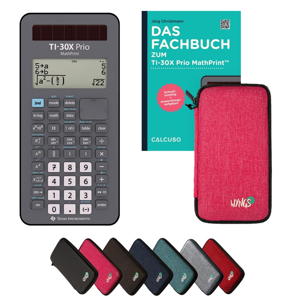 CALCUSO Paquete Estándar Rosa con Calculadora TI-30X Prio MathPrint (Alemán)