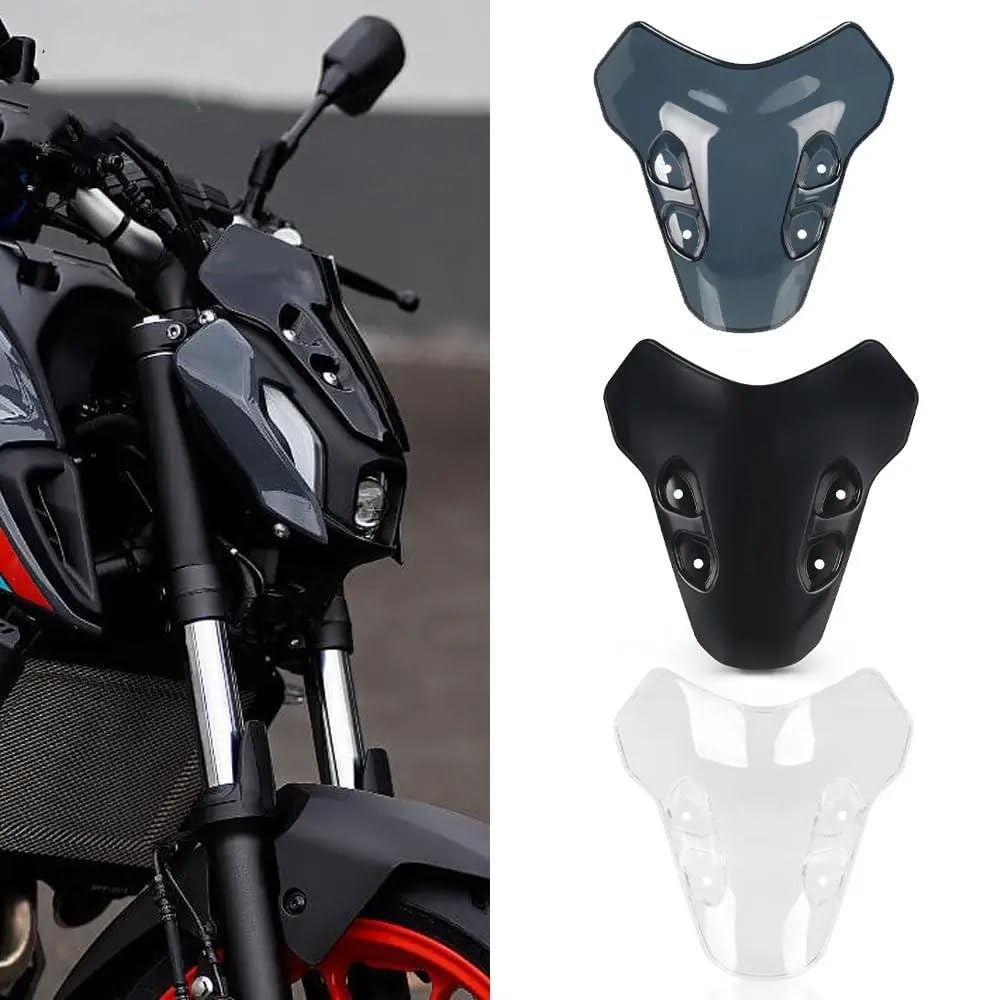 Pare-Brise Moto pour Moto MT07 MT-07 MT 07 2021 – 2024 Visière Pare-Brise Déflecteur Vent À Double Bulle Moto Pare-Brise (Couleur : Noir)