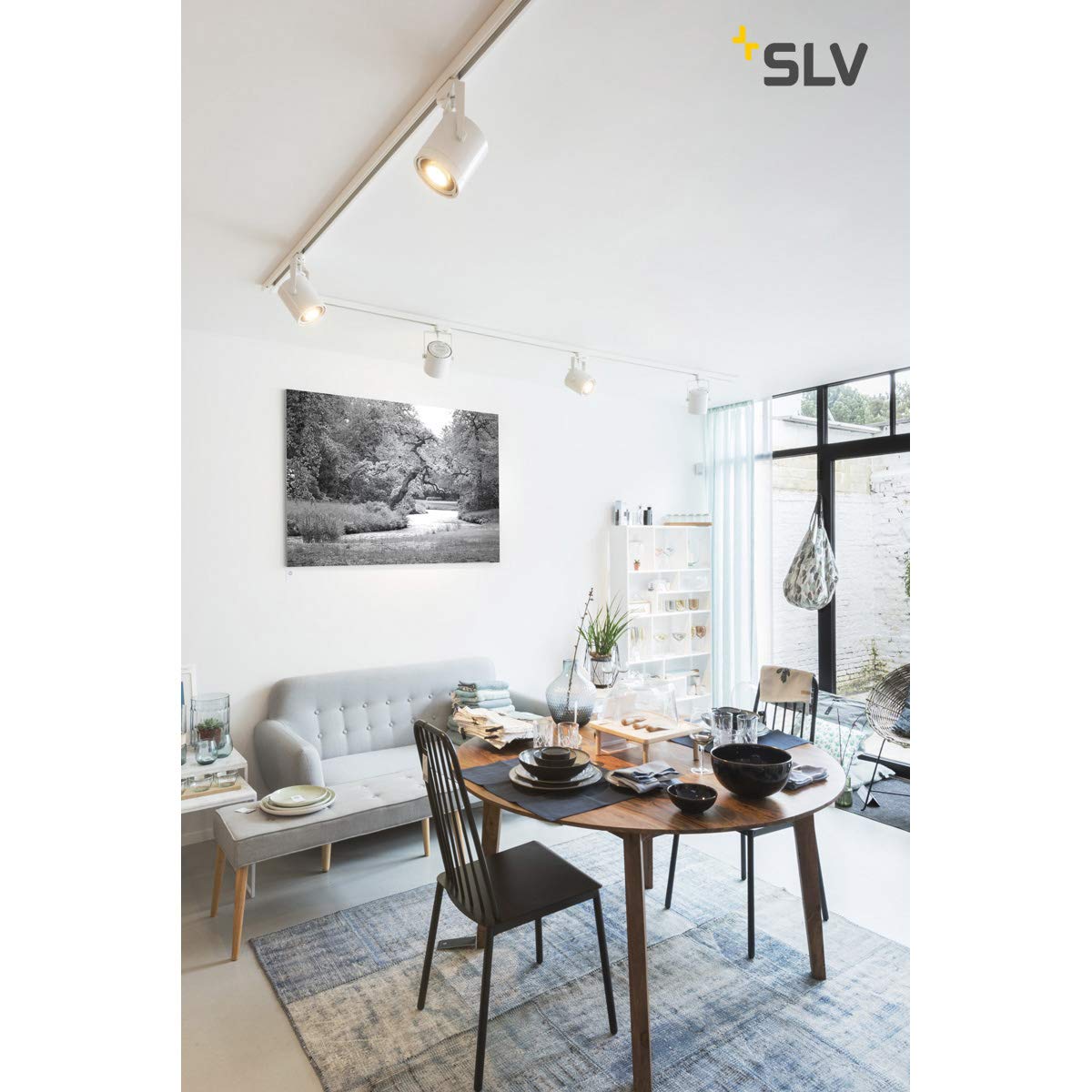 SLV Spot do systemu 3-fazowego SLV EURO SPOT/reflektor, spot LED, reflektor sufitowy, lampa sufitowa, system szynowy, oświetlenie wewnętrzne / GU10 75W biały
