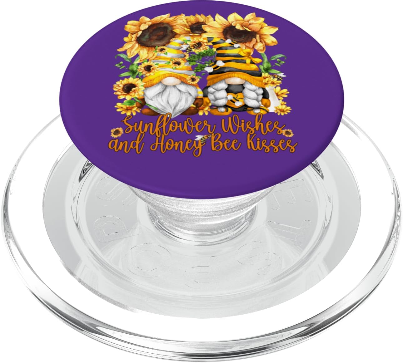 Cute Gnome Sunflower Motif For Women With Honey Bee Gnomie PopSockets MagSafe PopGrip for iPhone