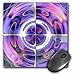 Price comparison product image 3dRose mp_167494_1 8" x 8" Abstract Morning Glory Fish Eye Collage Contemporary Decor Art White Purple Mouse Pad