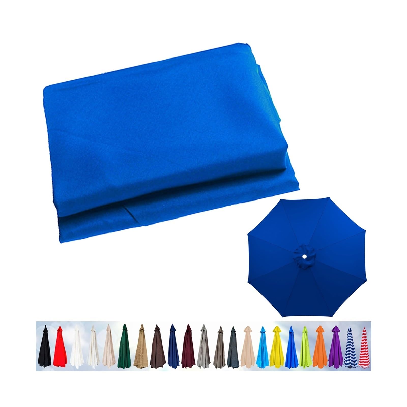 Replacement Parasol Canopy, Garden Umbrella Cover 6/8 Arms, Patio Replacement Cover for 2m/2.3m/2.5m/2.7m/2.8m/3m/3.5m(Royal Blue,6ribs:270cm)