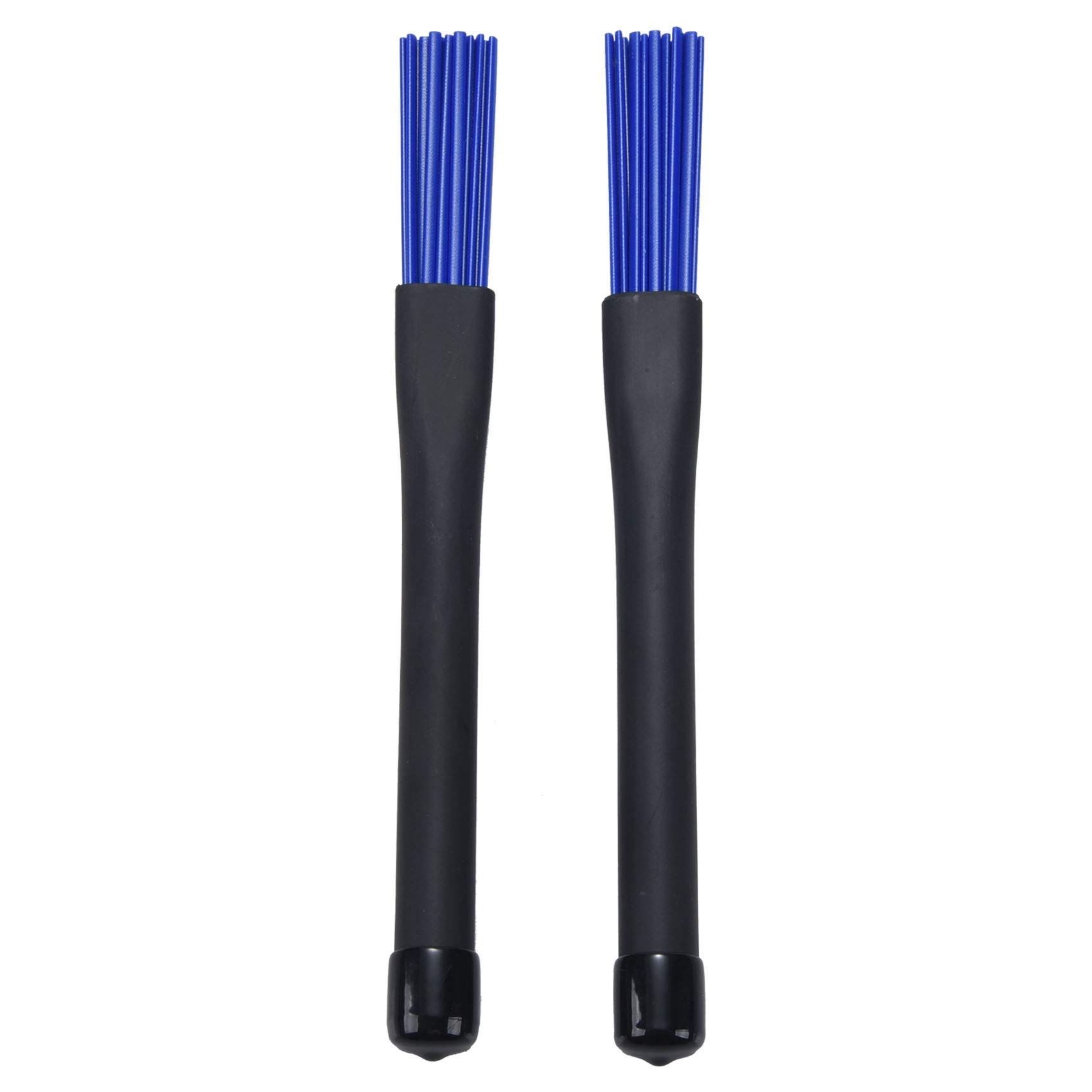 Domilay1 Pair Retractable Black Handles Jazz Drum Brushes Sticks Blue Nylon 32cm