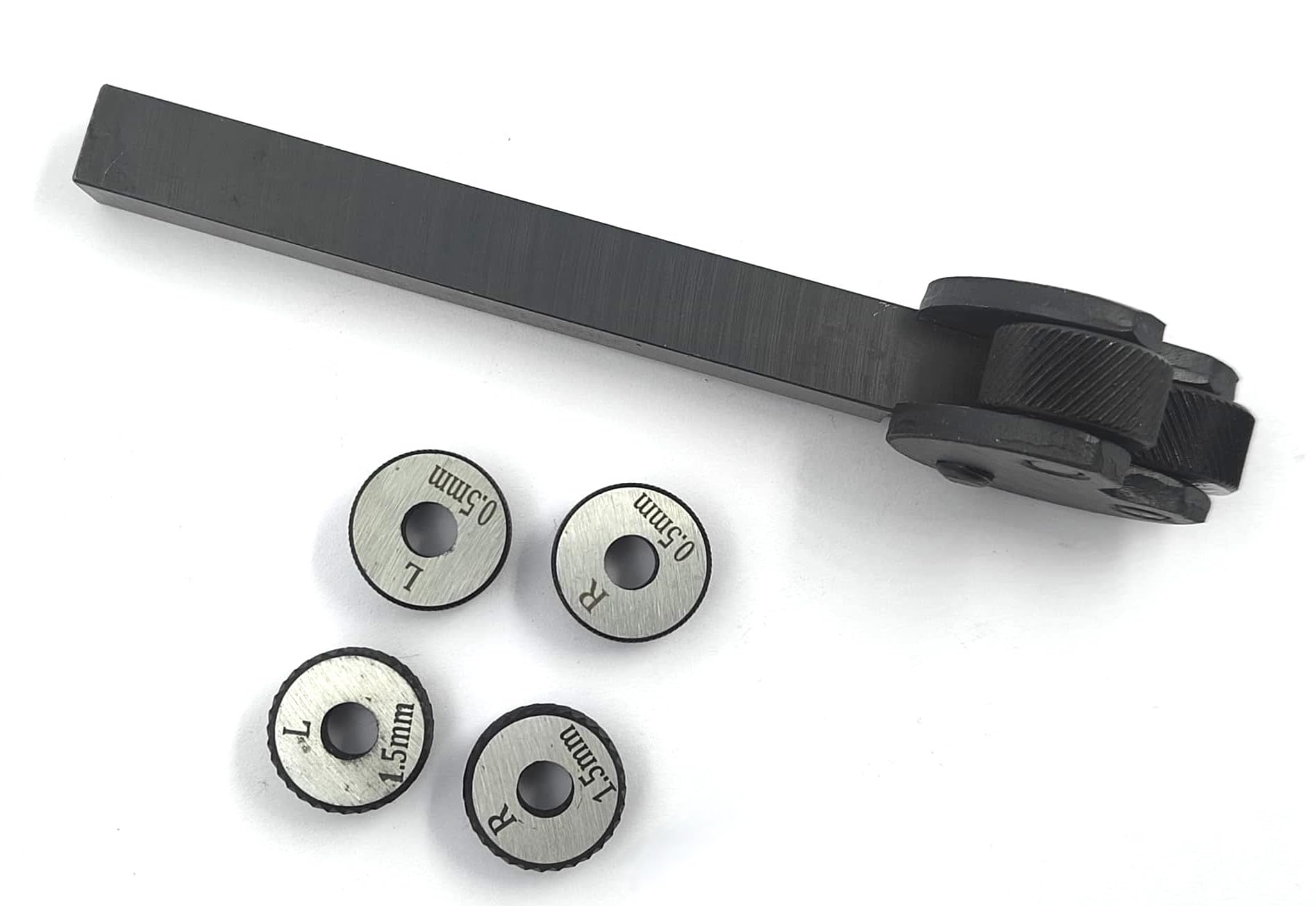 Buyohlic 2 Wheel Pivot Head Knurling Tools Pattern 1/2" Sq. Shank With Extra Knurls (Pitch 1.0mm)