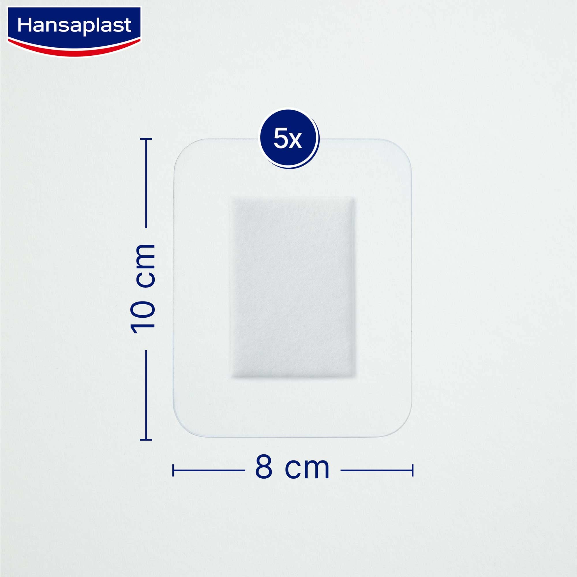 Hansaplast Aqua Protect XXL Waterproof Plasters, Sterile Protection for Larger Wounds, Breathable Material with Extra Strong Adhesive, Non-stick Wound Pad, 5 Strips