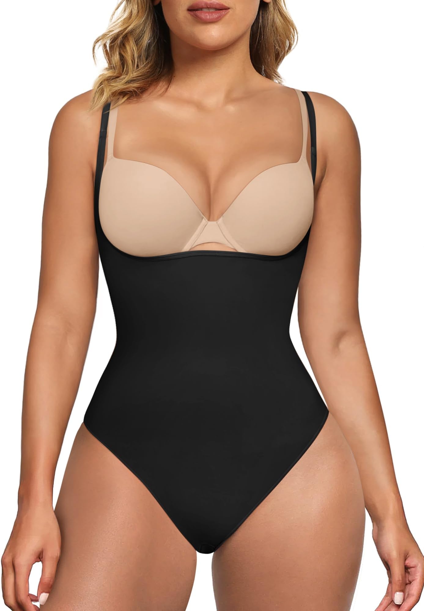 Open Bust Shapewear Tummy Control Bodysuits for Women Seamless Compression High Waisted Body Shaper