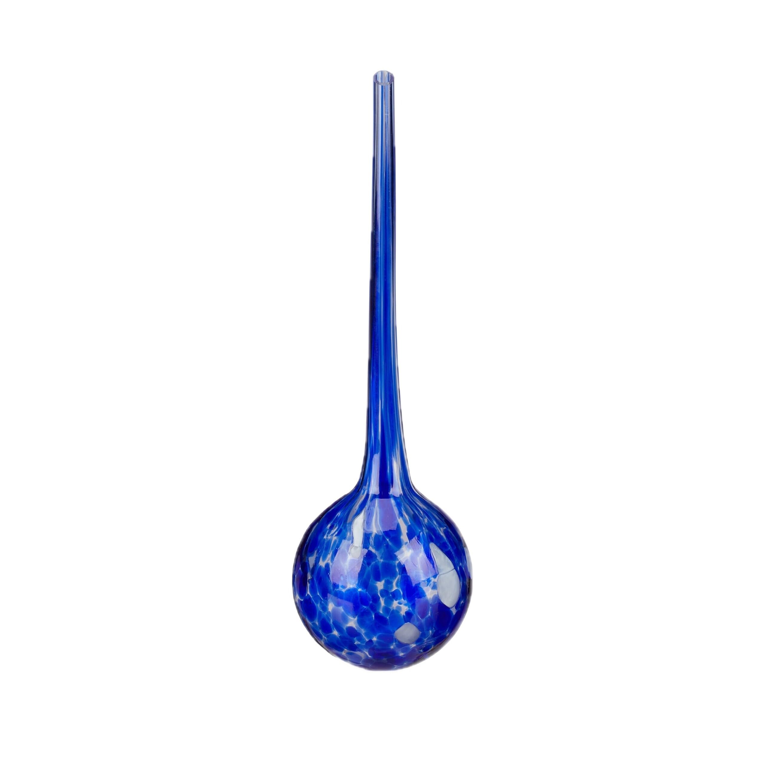 Relaxdays Globes d’arrosage Lot de 12, Distributeur Eau Plantes et Fleurs, Outil de Bureau, Ø 9 cm, Verre, Bleu | Pot de fleurs, système d'arrosage « Bureau, Vacances », en verre, Ø 9 cm