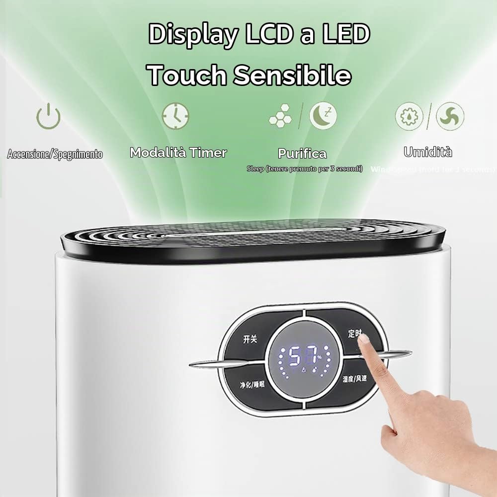 Deumidificatore portatile, piccolo, elettrico, assorbe l'acqua, con telecomando, timer e tubo di scarico, ultra silenzioso per camera da letto, bagno, cantina