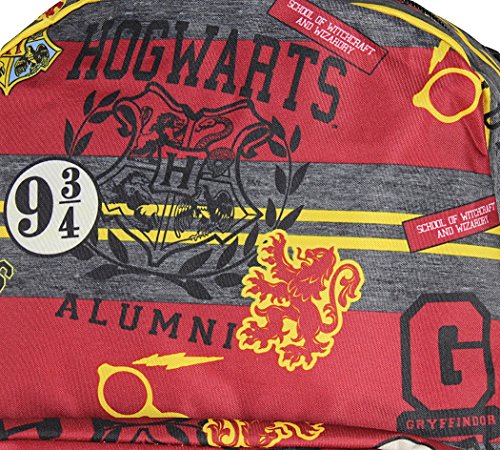 Harry Potter Hogwarts of Witchcraft and Wizardry Alumni Patch Gryffindor Allover Print Backpack Book Bag4