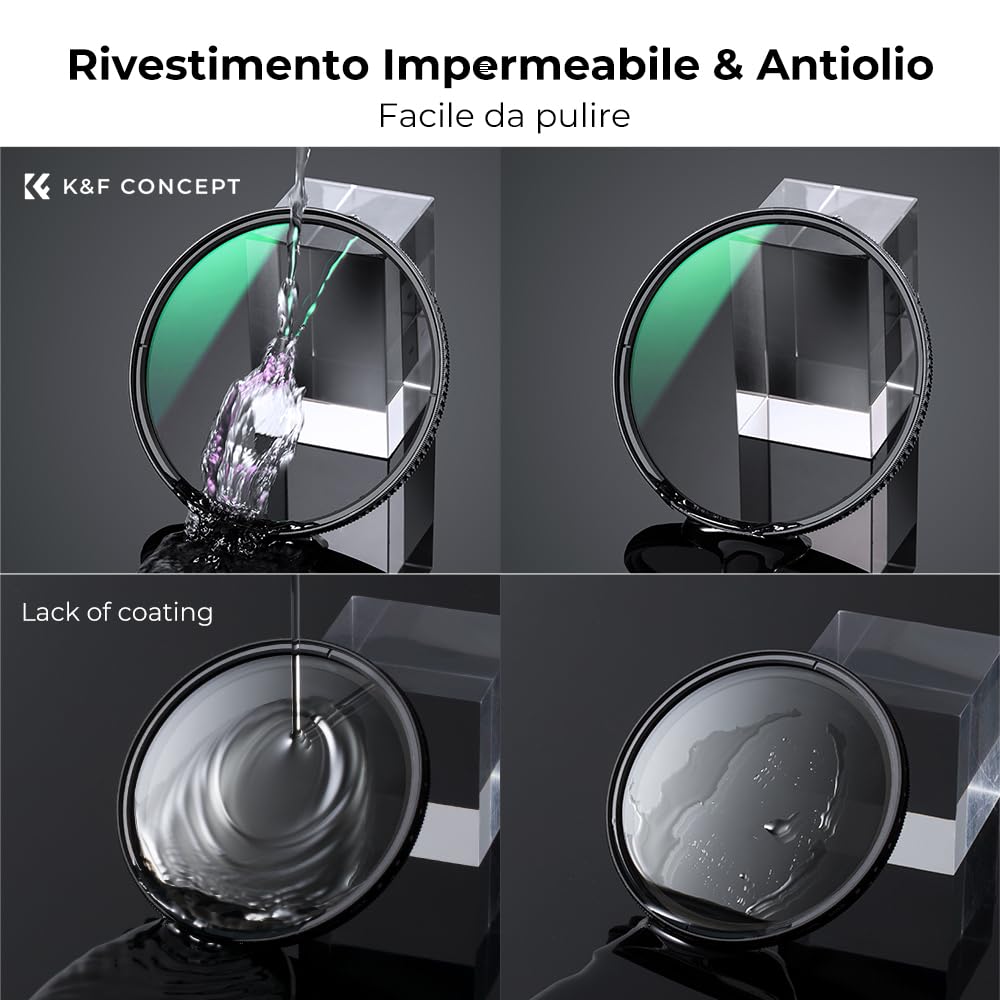 K&F CONCEPT Nano-Xcel 67mm Filtro Polarizzatore True Color, Polarizzatore Circolare CPL Filtro con 28 Strati Rivestimento Nano