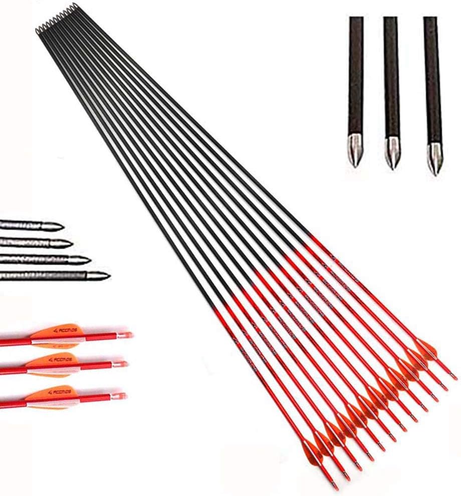 ACCMOS Archery Pure Carbon Arrow Shaft 31inch Spine 4001000 ID 4.2mm Arrows Shaft for Compound