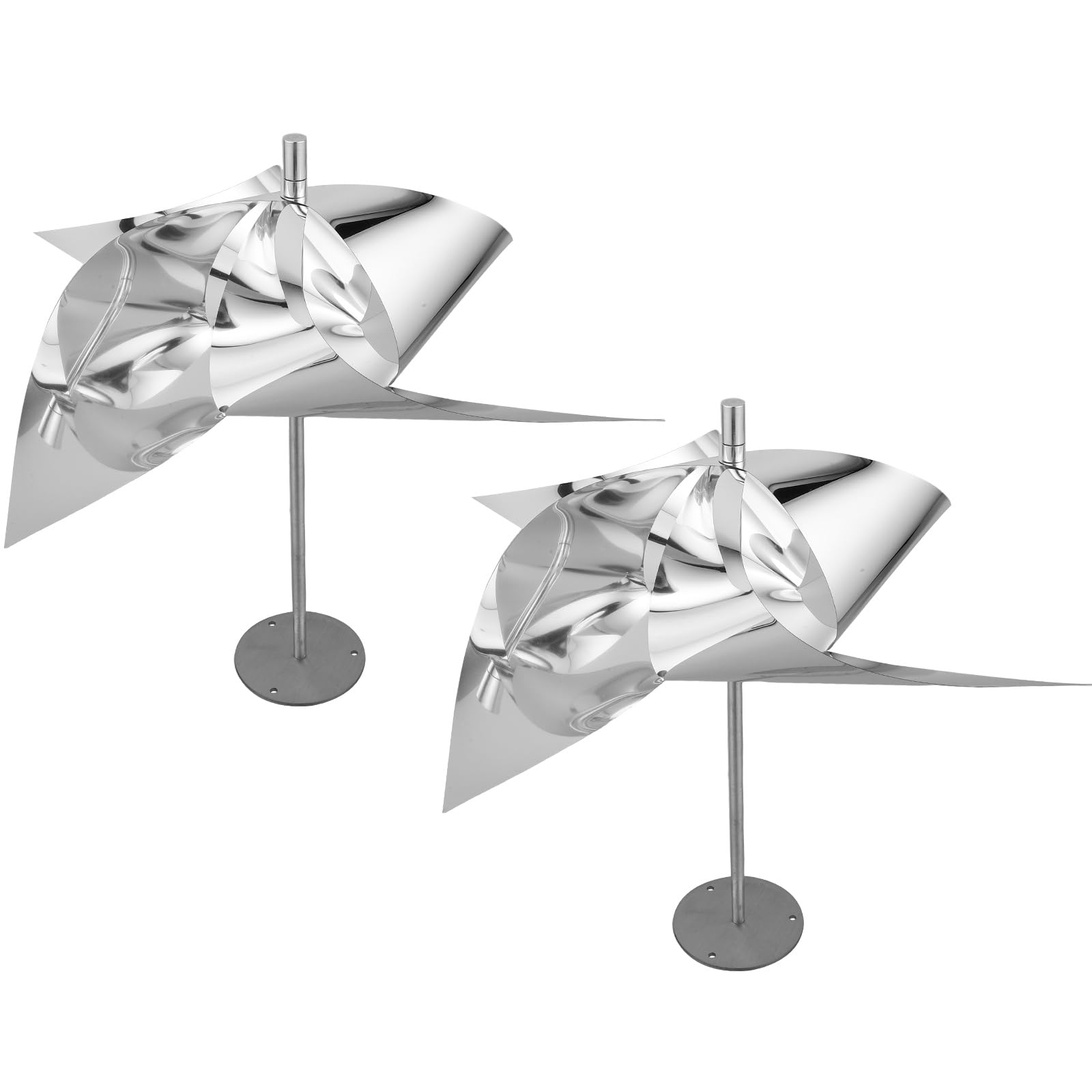 Gatuida 2 Pièces Dispositif Effaroucheur Réfléchissant Moulin à Vent Décoratif pour Jardin Éloigne Oiseaux avec Mécanisme Rotatif et Surface Réfléchissante