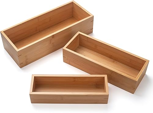 Miniatura 3 de Bandeja de baño de bambú organizador de baño bandeja de cesta de madera para encimera de tanque de inodoro caja de madera para decoración del hogar