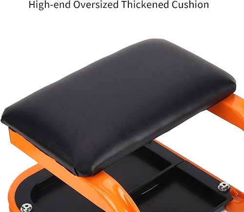 Miniatura 7 de Taburete de taller rodante resistente, silla mecánica con ruedas, taburete rodante de capacidad de 400 libras para garaje con ruedas, asiento de