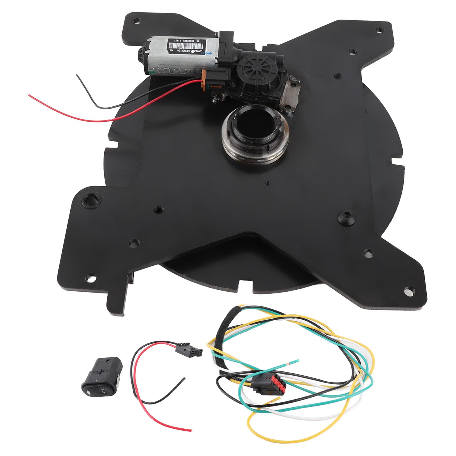 Dilwe Podstawa Obrotowa Siedziska do Samochodu Kempingowego Elektrycznie Obracana Podstawa Siedzenia Stal Węglowa Obrót o 360 Stopni 340 X 320 Mm Pilot Zdalnego Sterowania do Samochodów Ciężarowych