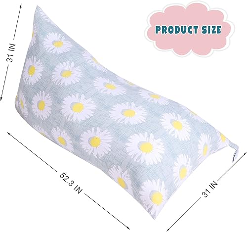 Miniatura 2 de Funda para puf de almacenamiento de animales de peluche, lona con margaritas de felpa, artículos de almacenamiento y asiento sentado para niños,
