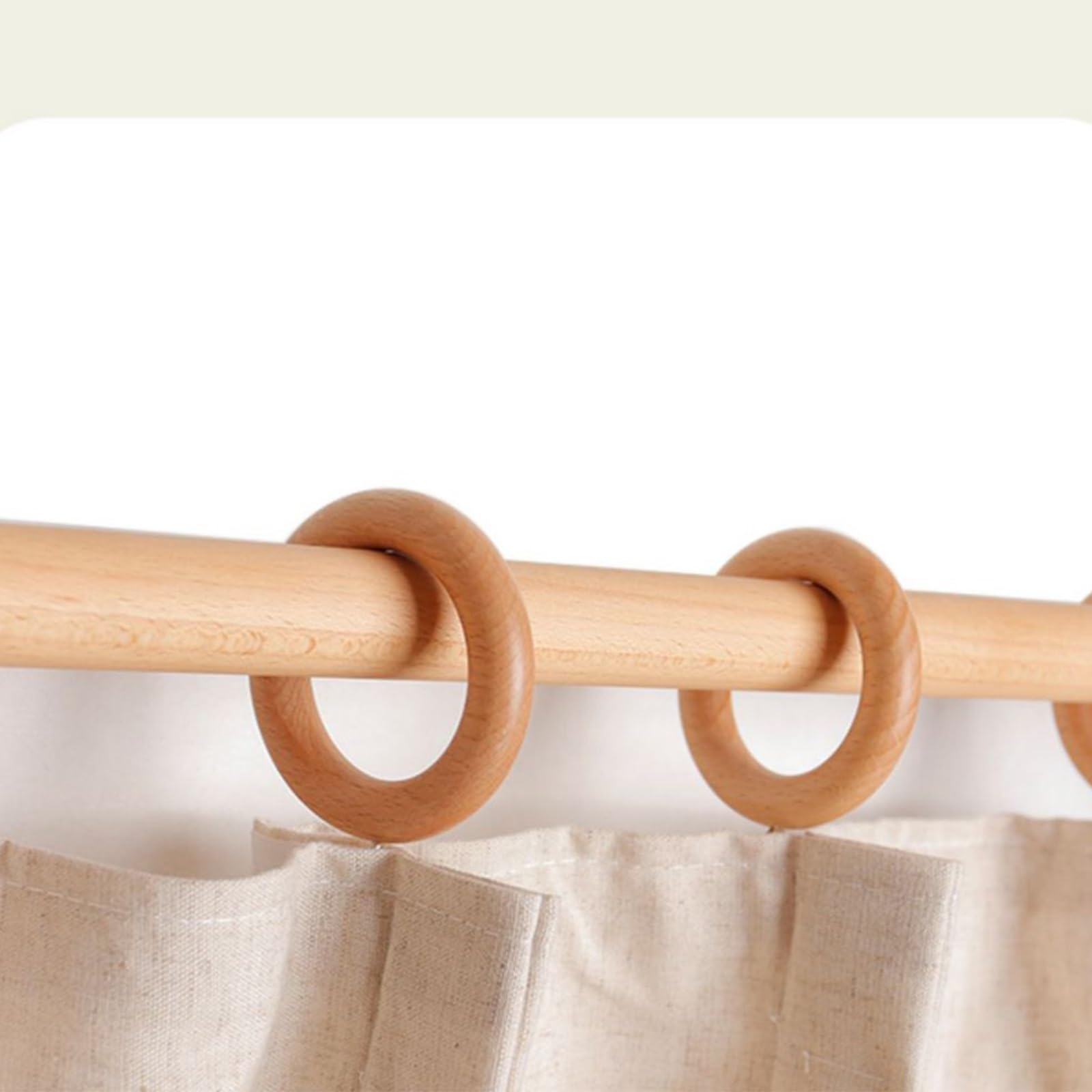 Tringle à Rideau Romaine en Bois Massif, Lisse et délicate, adaptée aux tringles à Rideaux de 100 à 320 cm.(160cm)