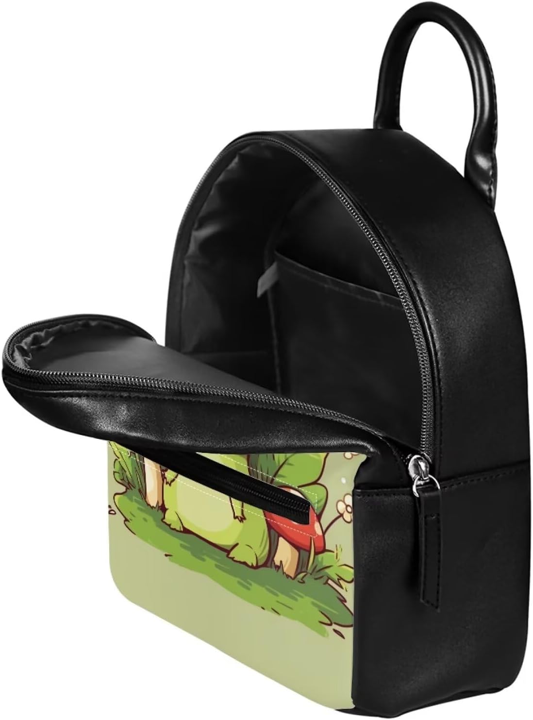 Showudesigns Cute Mushroom Frog Backpack for Teen Girls Purse Gifts Mini Pu Leather Backpacks Ladies Small Shoulder Bag Casual Tote Bags Handbag Daypack Green - Image 4