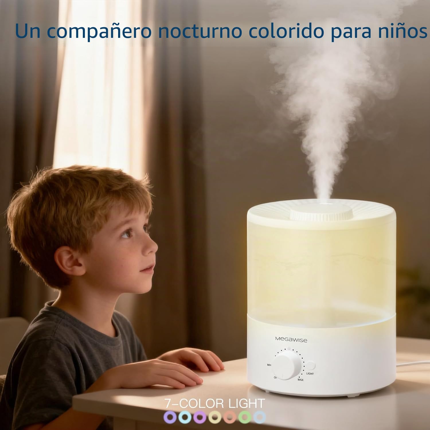 H1-XIT - Paquete de 2 humidificadores de niebla fría de 2 L, recarga superior, salida de niebla nana, sin fugas, para bebé, dormitorio, sala de estar