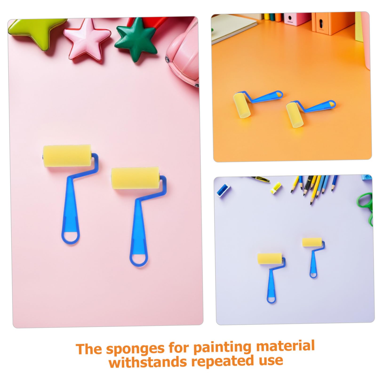 ULTECHNOVO 20 Piezas Kit de Rodillos de Esponja para Pintura Infantil Pinceles para Graffiti y Manualidades Herramientas Reutilizables para Proyectos DIY y Decoración Fomenta Habilidades