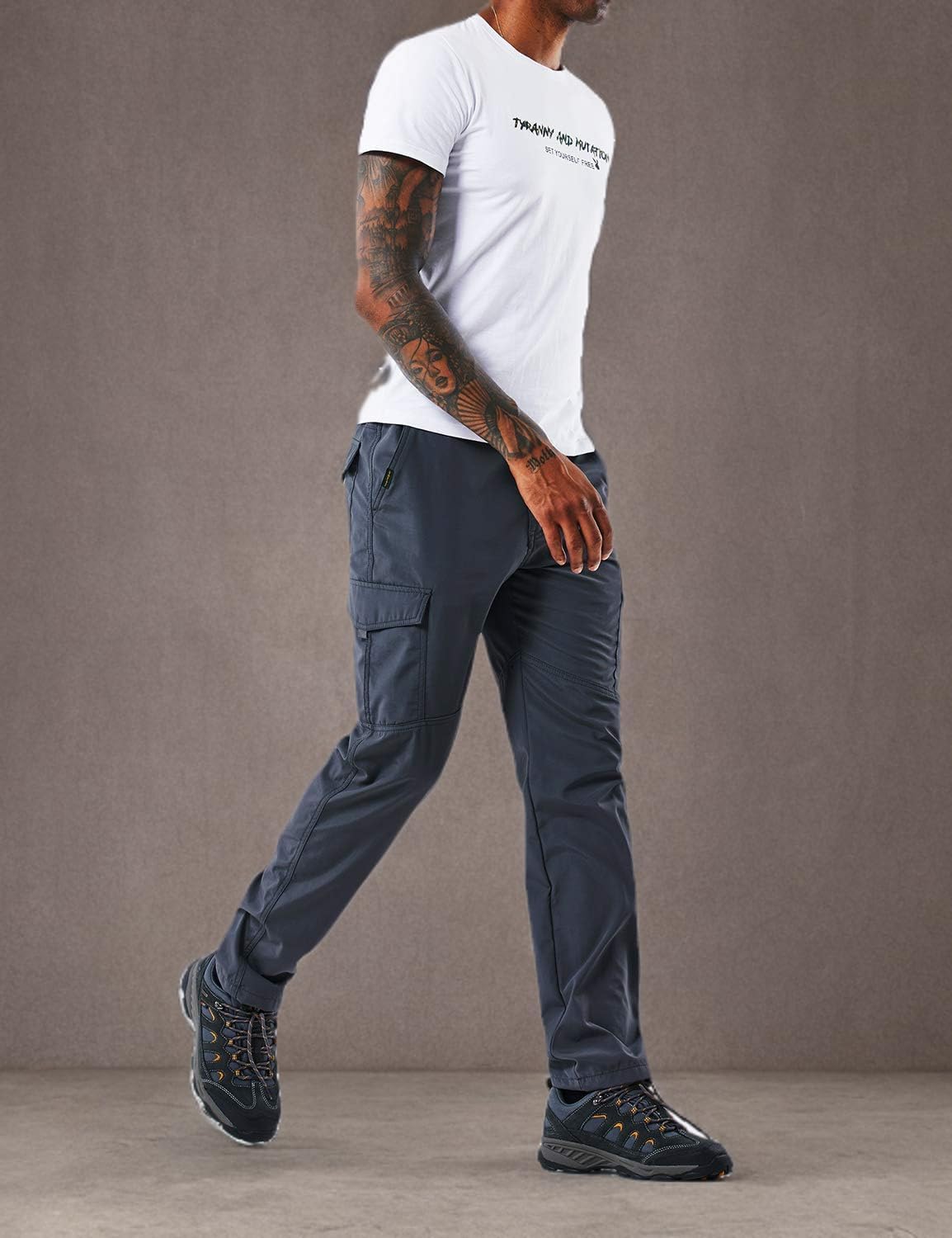 Men's Outdoor Hiking Pants Lightweight and Thick Fleece Cargo Climbing Camping Ski Trousers