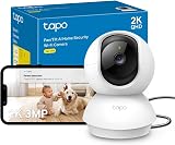 Tapo 3MP Indoor Wi-Fi Camera (2K), Surveillance Camera, Night Vision, Real Time Notifications, Cloud Storage and MicroSD up to 256GB, Works with Alexa and Google Assistant C210, ‎‎bianco - 1