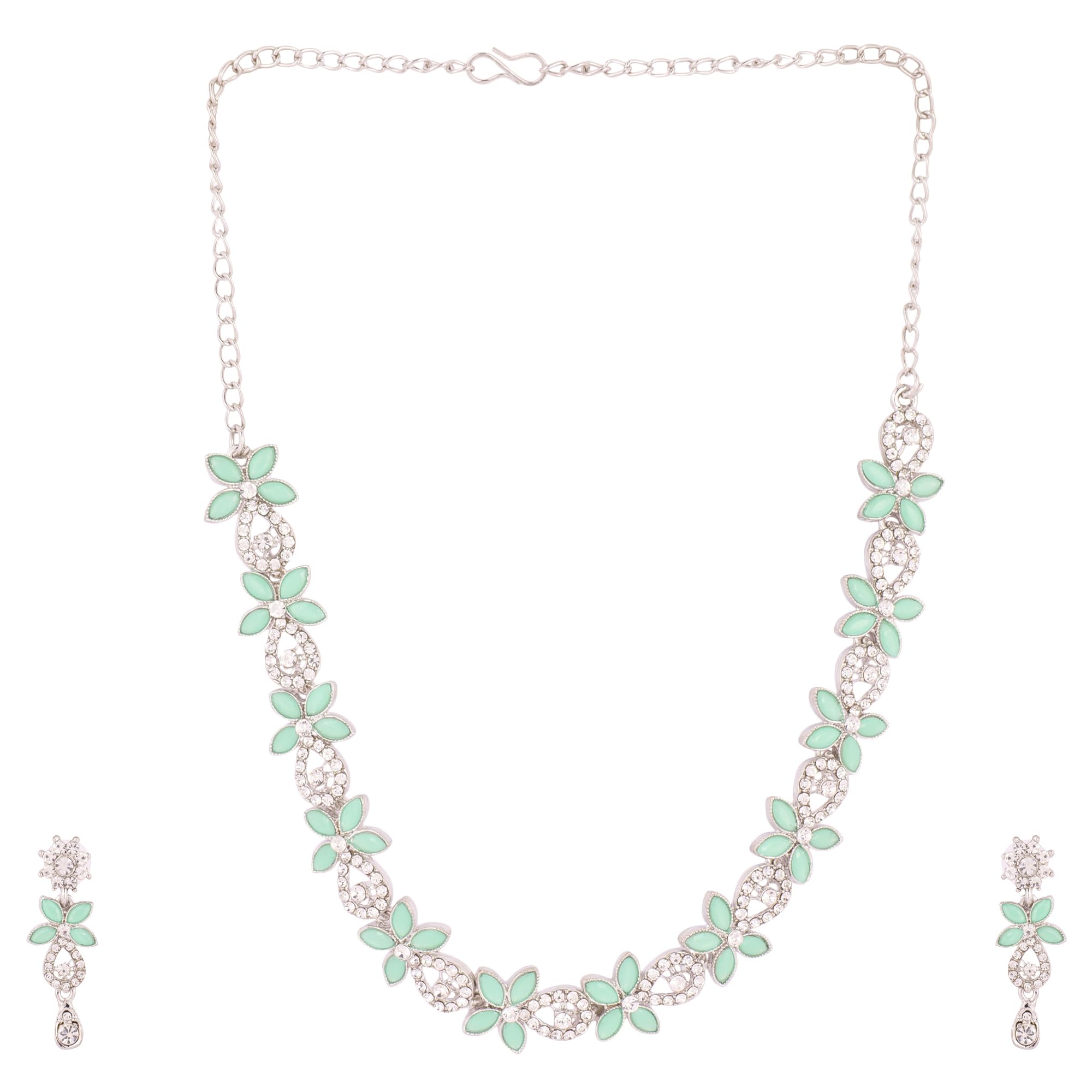 See full amazon price history chart for GlammTank Kundan Rodium Plated Crystal AD Diamond Floral design Necklace Jewellery Setfor Women and Girls suited for Party, Wedding and Occasional Wear (Green) GlammTank Kundan Rodium Plated Crystal AD Diamond Floral design Necklace Jewellery Setfor Women and Girls suited for Party, Wedding and Occasional Wear (Green) (B0C7N1ZY4R) Amazon Price History, Amazon Price Tracker