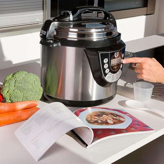 Cecotec Programmable Electric Pressure Cooker 6L GM GM D+. 1000W, 12 People, Programmable 24h, 9 Menus, 2 Pressures 60KPa, Memory, GM Core, Frying Function, Voice Guided, Safety, Daikin Bucket