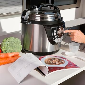 Cecotec Programmable Electric Pressure Cooker 6L GM GM D+. 1000W, 12 People, Programmable 24h, 9 Menus, 2 Pressures 60KPa, Memory, GM Core, Frying Function, Voice Guided, Safety, Daikin Bucket