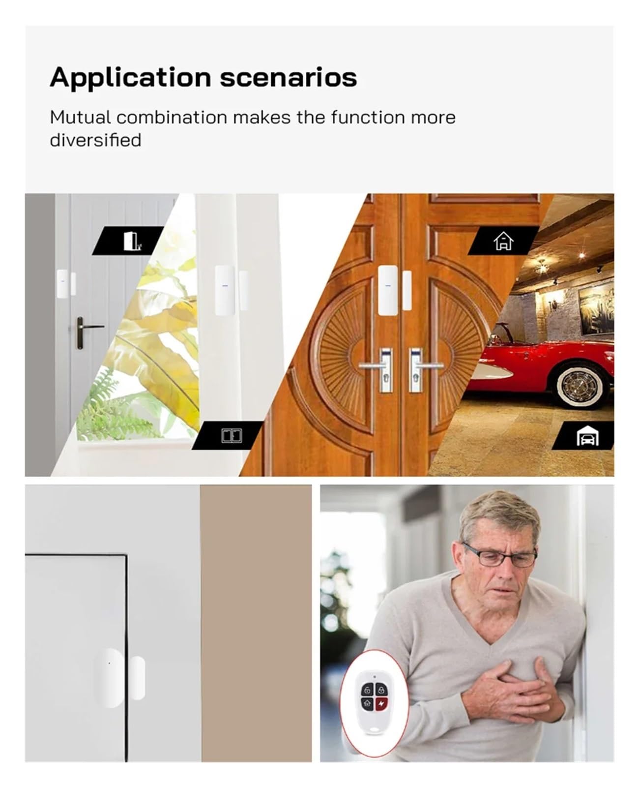 Alarmas De Puerta, Sensor de Ventana de Puerta Tuya RF433, Accesorio Detector de Estado ON Off for de Alarma WiFi DPK1 2 3 4 5 6 7 para La Seguridad del Hogar