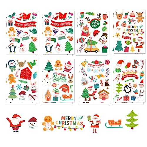 Autocollants Noël, 226 Autocollants Stickers de Noël Autocollantes Enfants Stickers de Noël papeterie pour Décoration des cadeaux Décoration Stickers, Créatif DIY pour Enfant Scrapbooking Autocollants