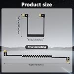 Alvin's Cables 8K 2.1 HDMI Câble enroulé à haute vitesse Angle gauche à angle gauche pour Atomos Ninja V, Portkeys BM5, pour Feelworld Monitor, pour Canon C300, Z CAM E2, Sony FS5| FS7| A7S3 Caméras