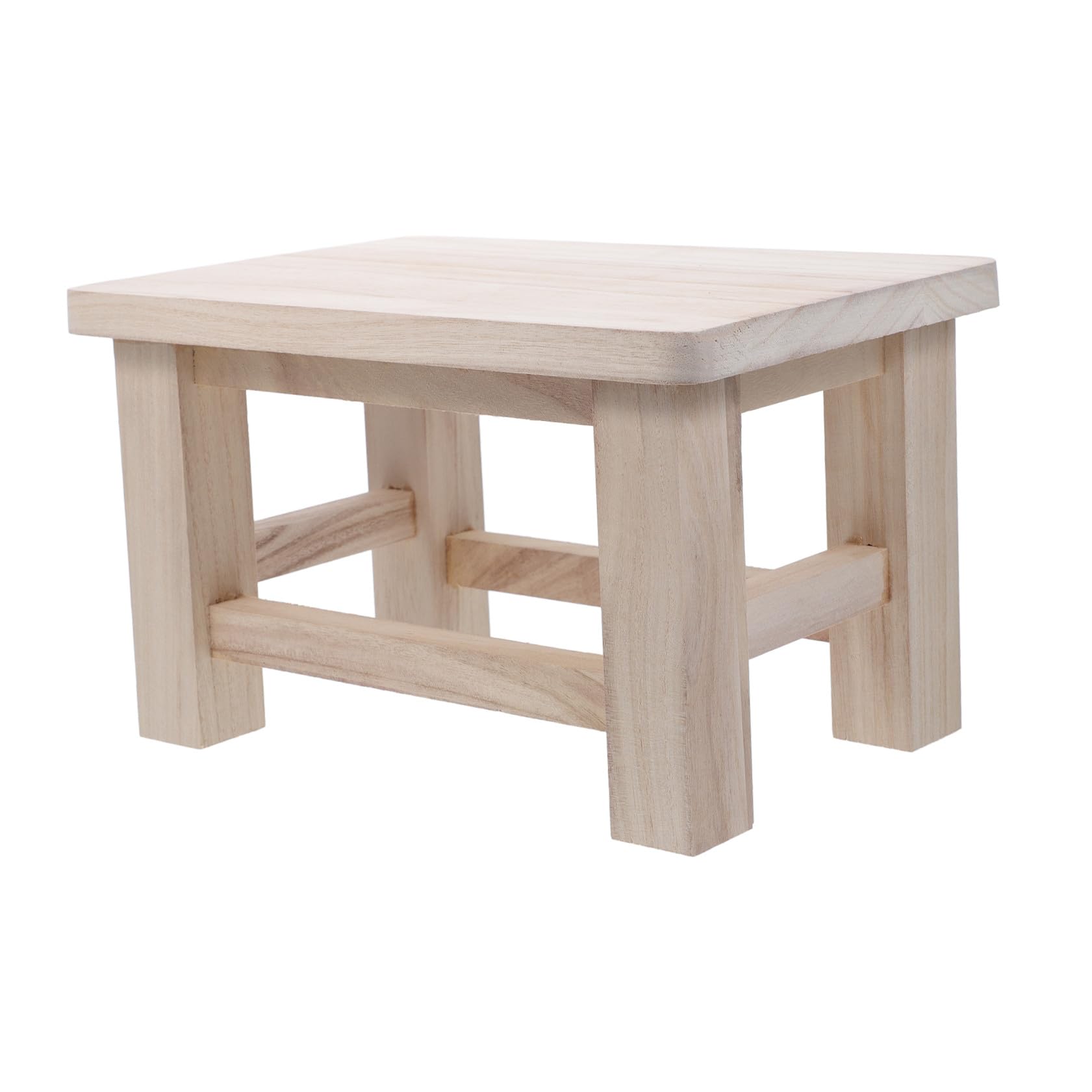 DOITOOL Taburetes Bajos Madera de Estilo Chino Compacto Superficie Lisa, Pequeño Taburete para Sentarse Adecuado Hogar en Madera Natural
