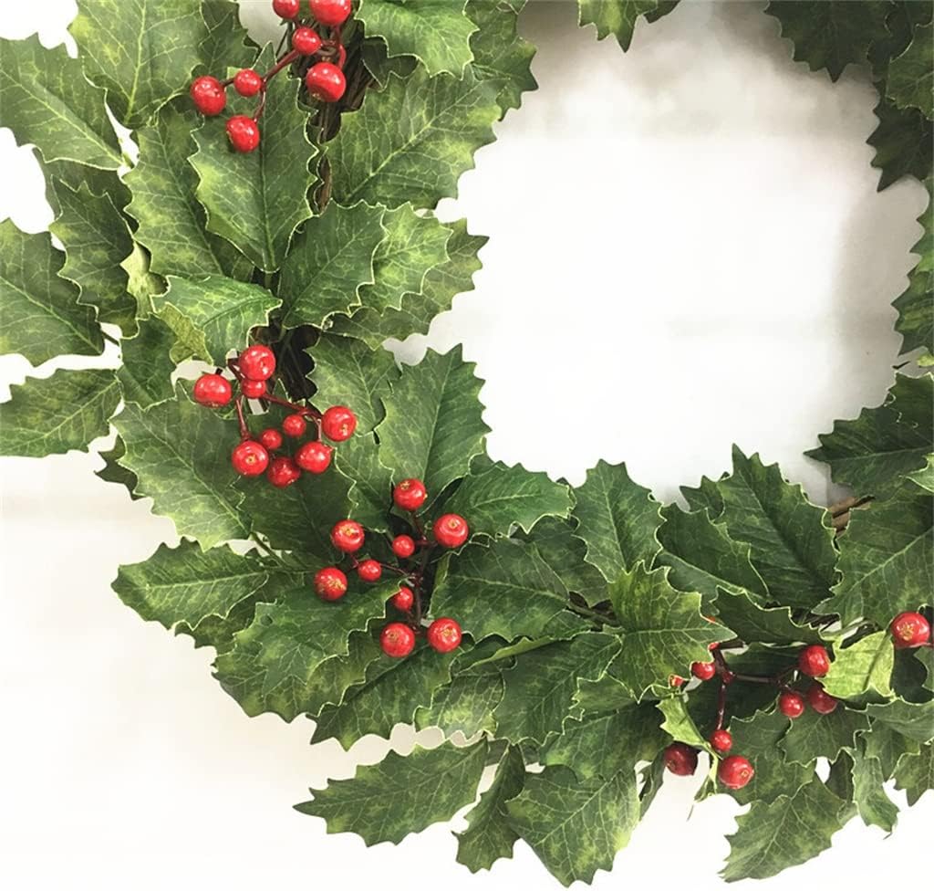 Red Fruit Christmas Wreath Decoration Hanging Holiday Door Hanging Window Arrangement (D 40 * 40cm)