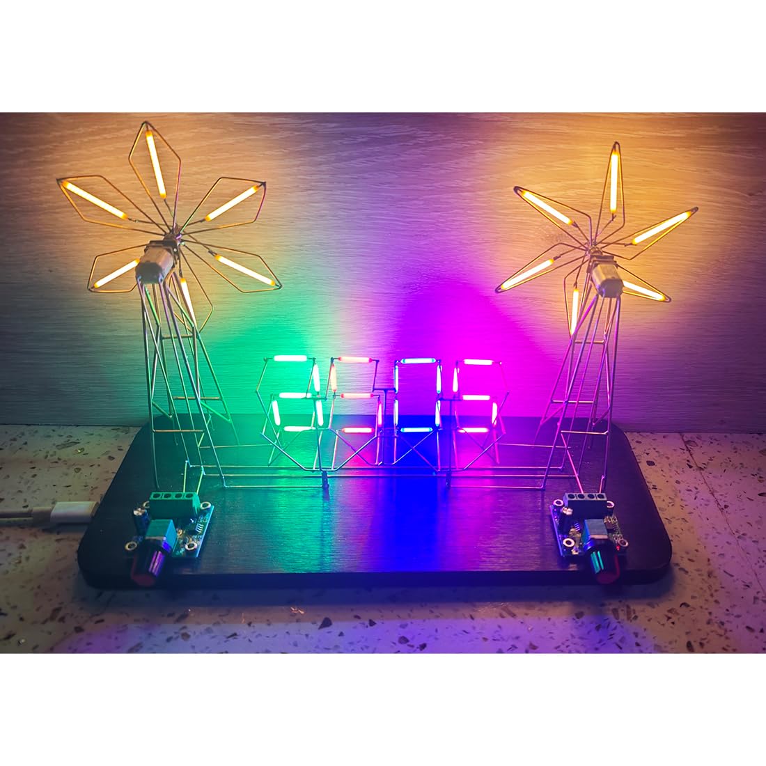 DIY-Bausatz für eine digitale Windmühle Metalldraht doppeltem Windmühlen
