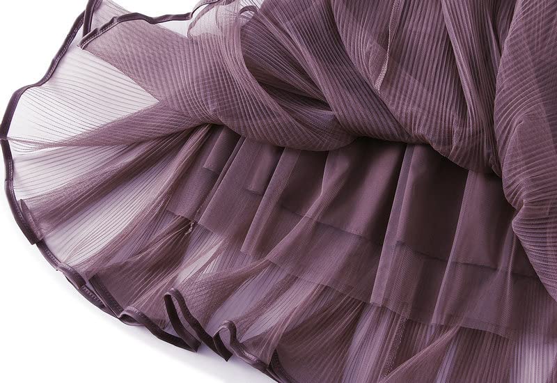 Long Pleated Skirts for Women Elastic High Waist Flowing Tulle Skirt Fairy Midi Skirts Vacation Lounge Trendy4