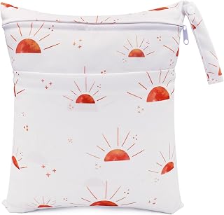 cloth diapers wet bags, diaper bag wetbags diaper bag wet bag storage bags large reusable waterproof with zipper for baby travel, White sun, clothes bag