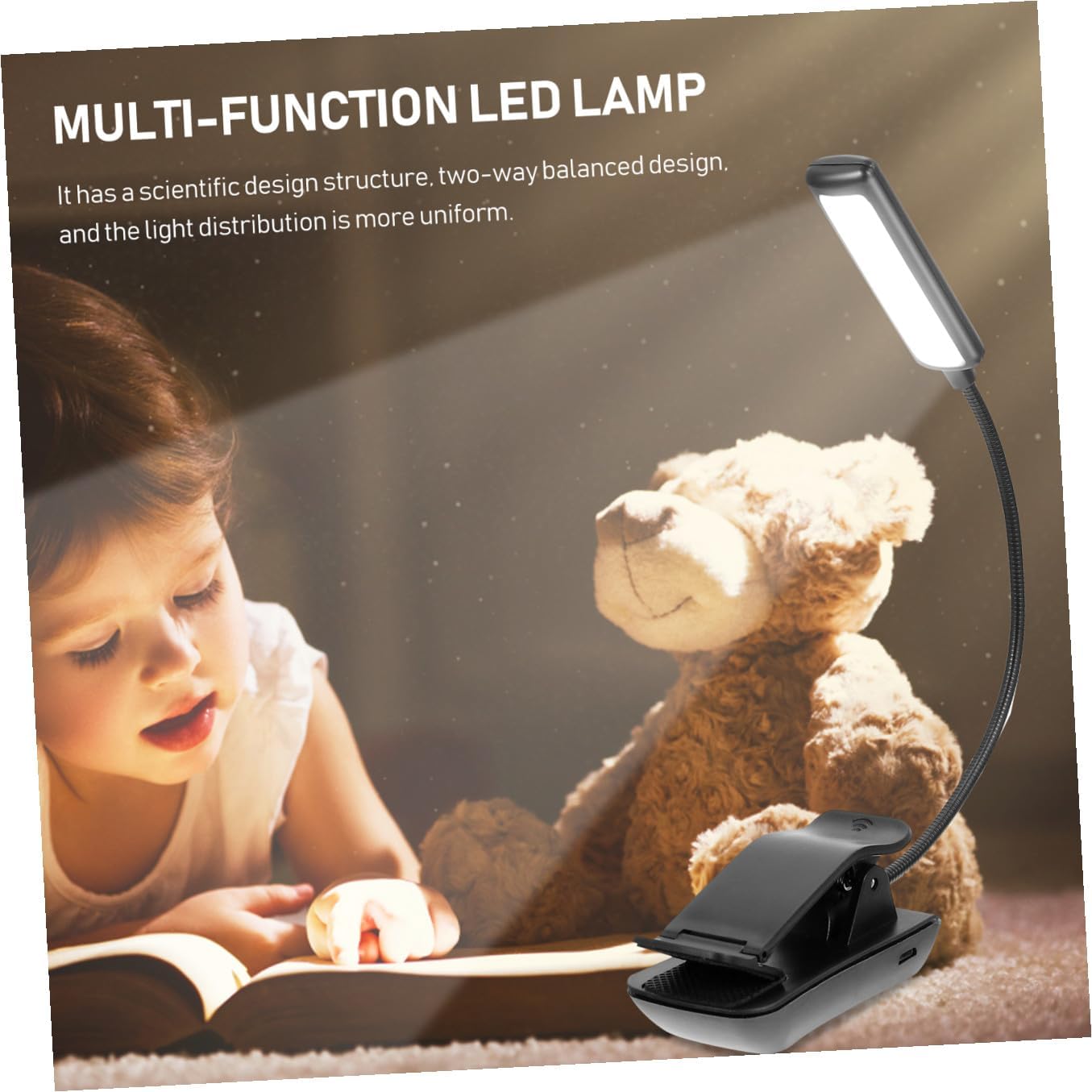 2Sets Rechargeable LED Book Clip Lights Flexible Reading Lamps Eye Protection for Music Scores Piano Stand Night Use