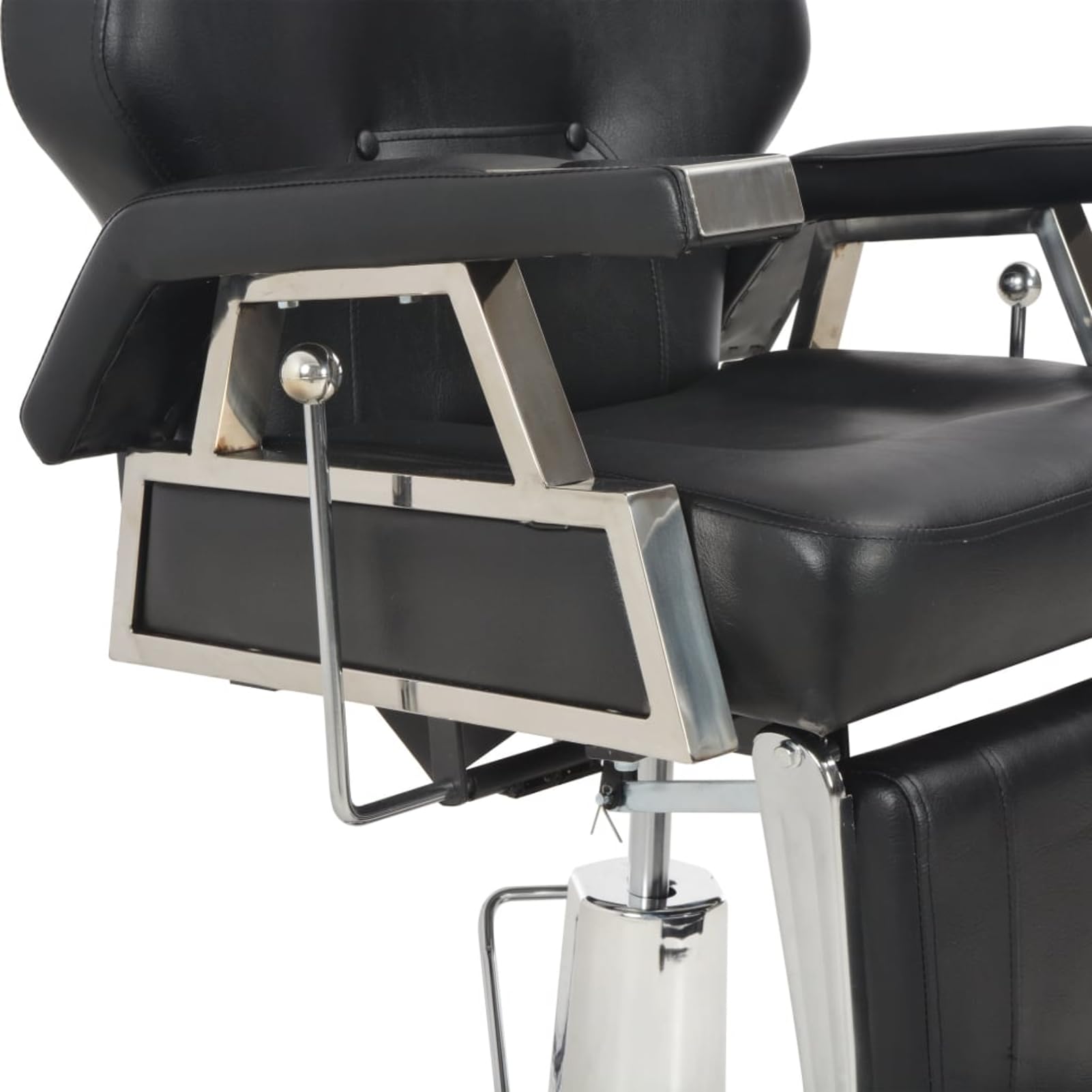 Friseurstuhl Schwarz Metall Kunstleder 360° Drehbar - für Salons und Spas Model110167
