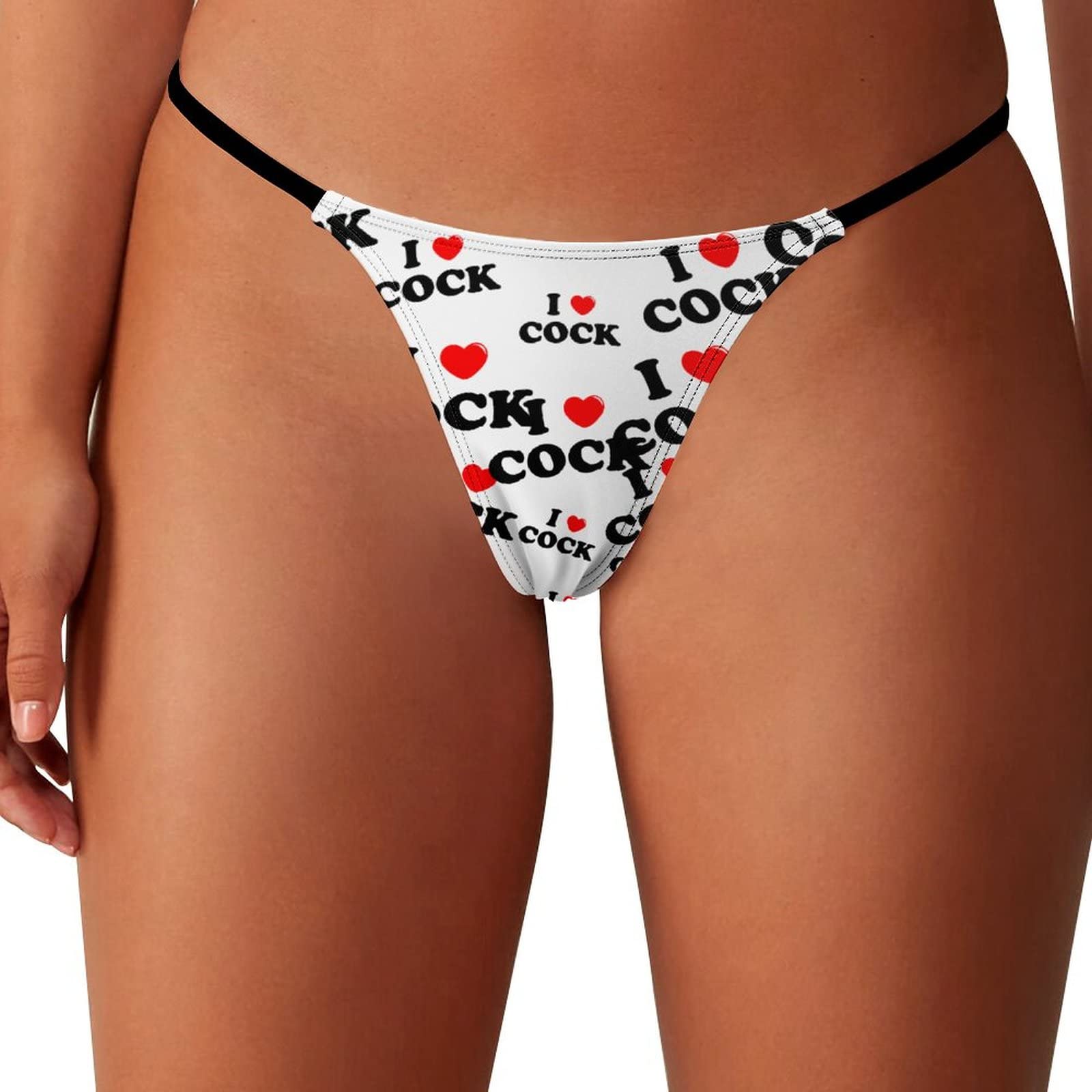 BAIKUTOUAN I Love Cock G-String Thongs Women's T-Back Underwear Panty