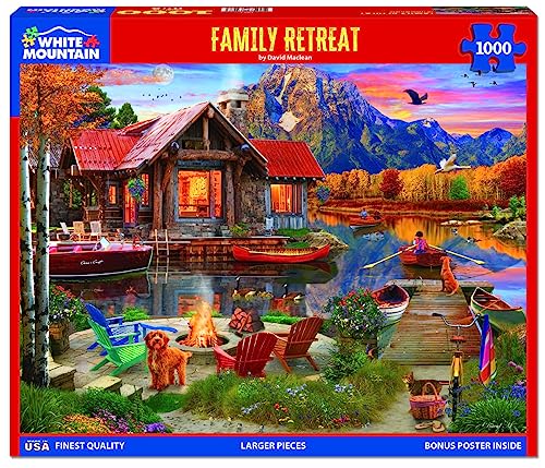White Mountain Fall Scenic Lake Cabin 1000-Piece Puzzle