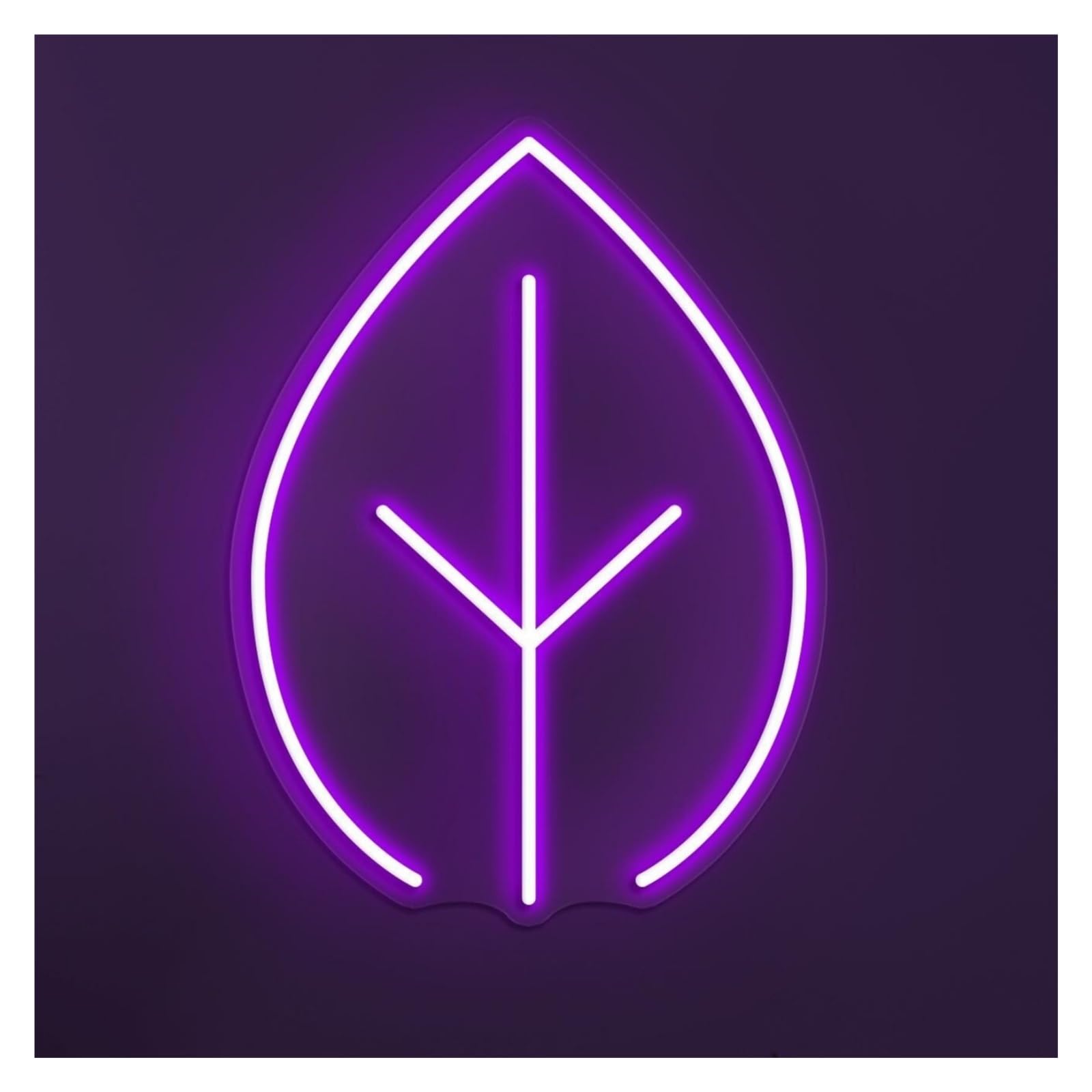 Rongch Purple Hanging Art Signs Leaf Neon Sign Handmade, Suitable For Plant Shop Decor With Brightness Adjustable 30Cm(Purple)