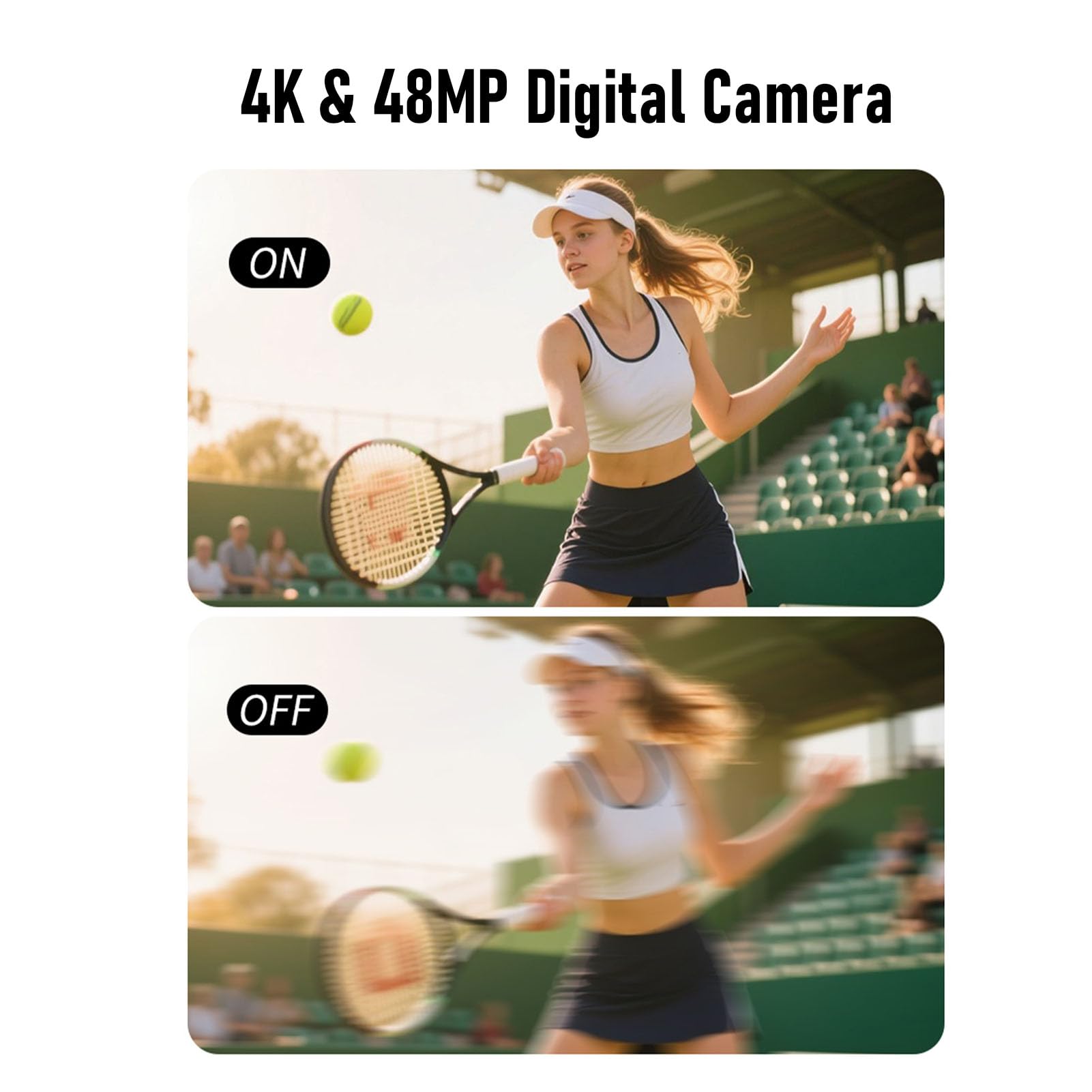 Fotocamera Digitale, Schermo Ribaltabile da 3 Pollici a 180 Gradi e Fotocamera per Vlogging 4K con Zoom 18x, Punta e Scatta Digitale Compatta da 48 MP, per Viaggi e Principianti (Bianca)